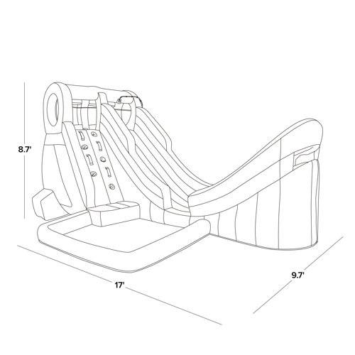 Sportspower Half Pipe 17' Inflatable Water Slide with Lifetime Warranty